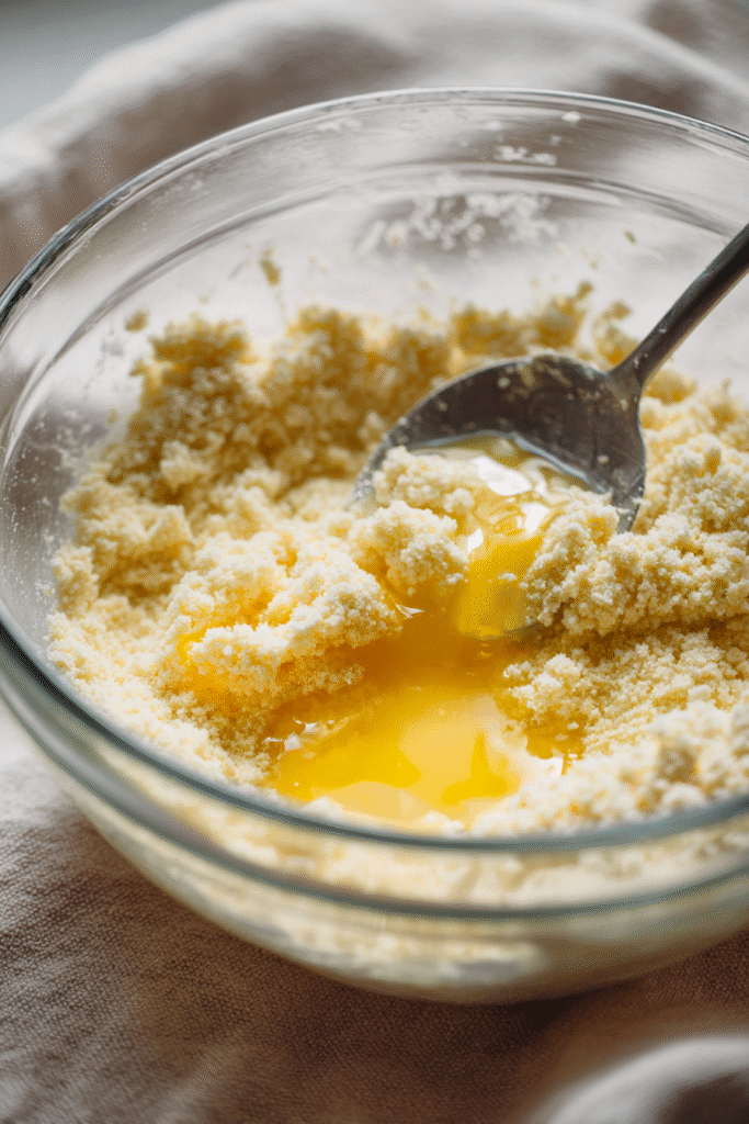 Keto Cheesecake Recipe: 3 Amazing Low-Carb Steps 10 Mixing almond flour crust for keto cheesecake