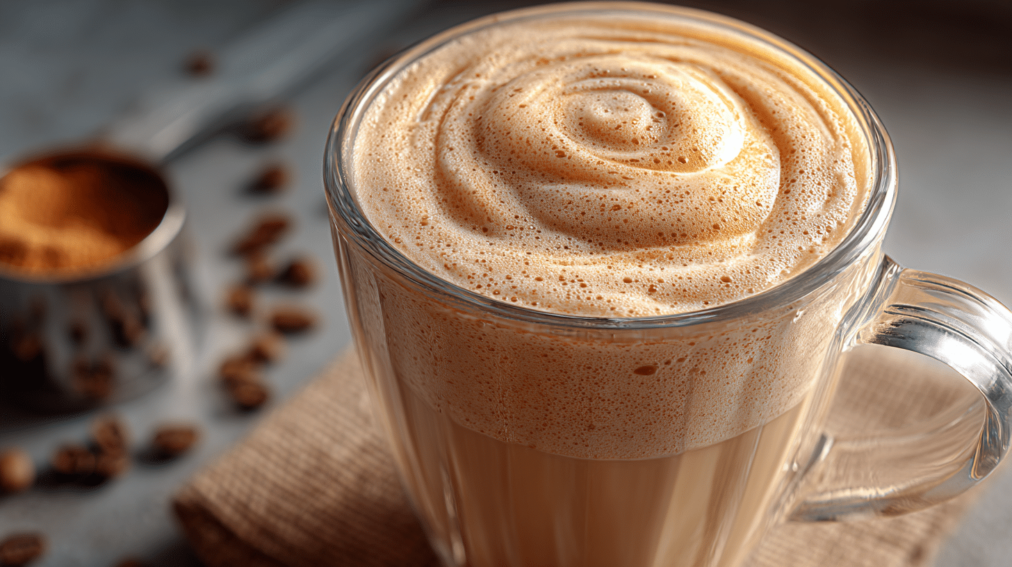 high protein coffee recipe warm mug rustic