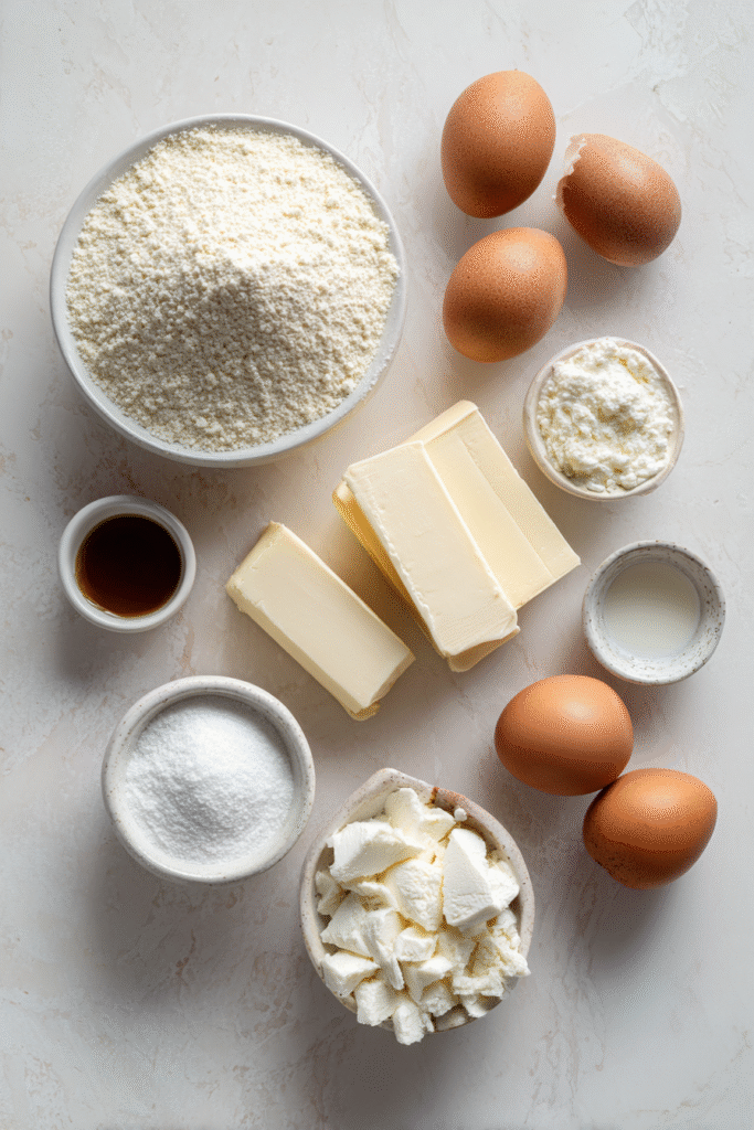 Keto Cheesecake Recipe: 3 Amazing Low-Carb Steps 9 Keto cheesecake ingredients laid out