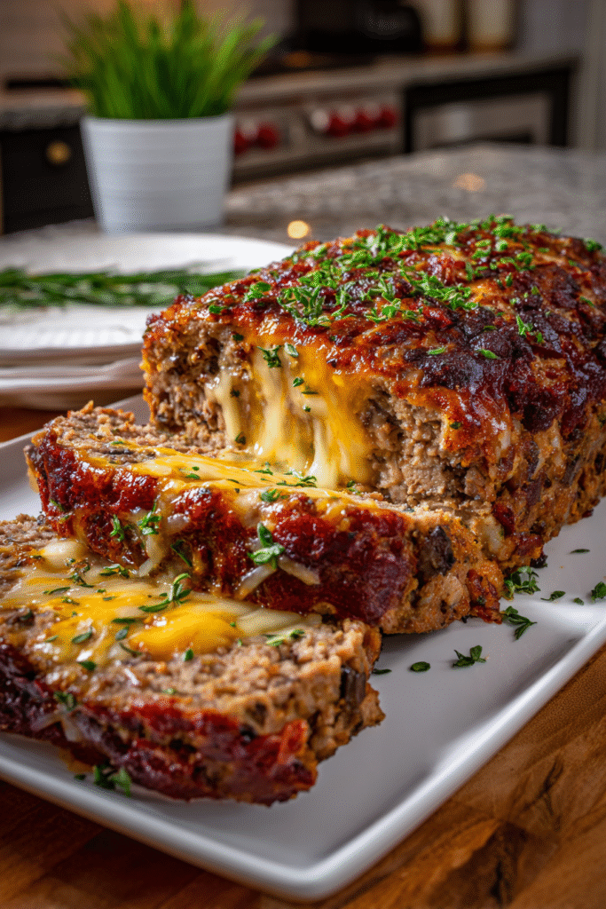 Keto Meatloaf Recipe That’s Juicy, Easy & Meal Prep–Ready 7 Served keto meatloaf slices on plate