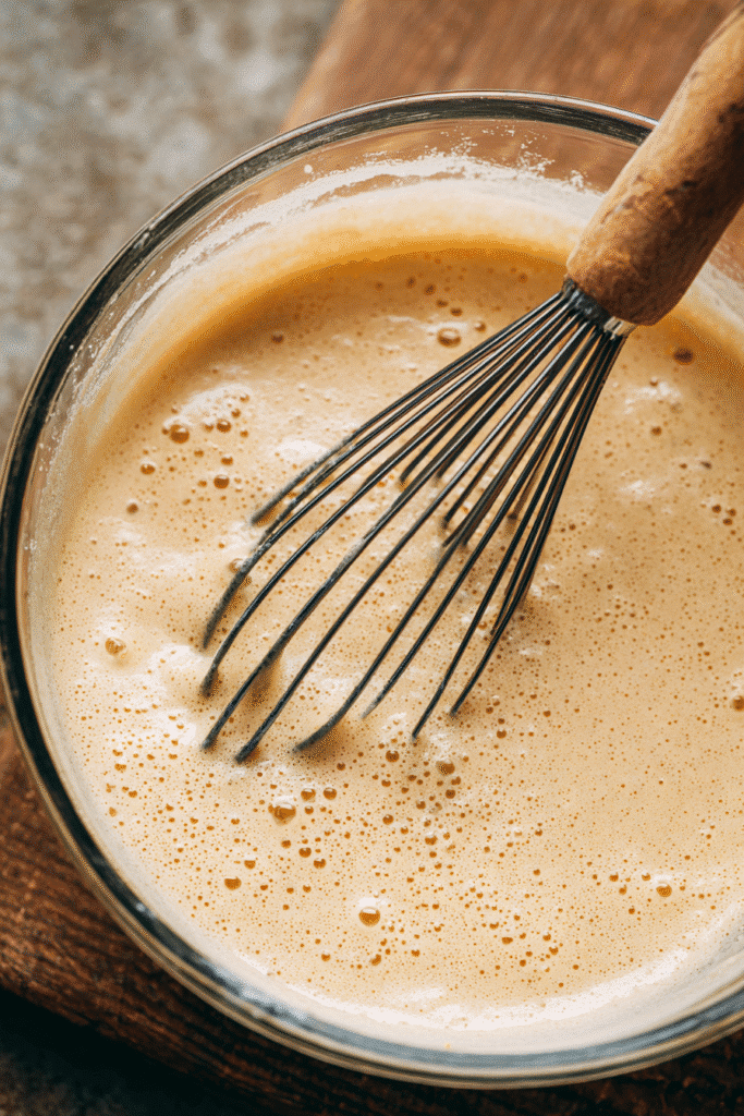 Keto Pancake Recipe: Amazing 4-Ingredient Low-Carb Breakfast 9 Whisk mixing keto pancake recipe batter