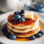 Keto Pancake Recipe: Amazing 4-Ingredient Low-Carb Breakfast 6 Plated keto pancake recipe with blueberries