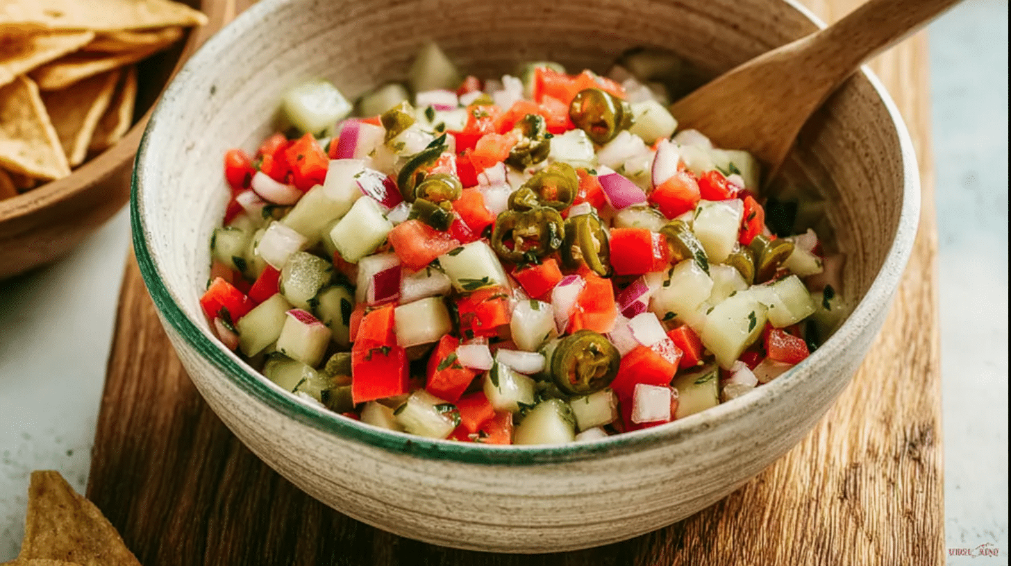 Bowl of freshly made Pickle de Gallo